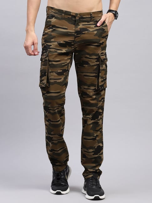 Monte Carlo Khaki Cargo Camouflage Cargos