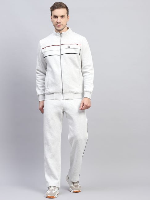 Monte Carlo Grey Regular Fit Striped Tracksuit