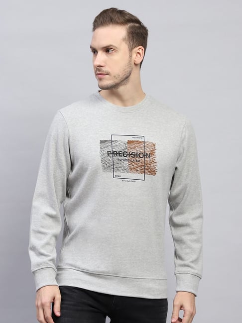 Monte Carlo Grey Regular Fit Printed Sweatshirt-picture-36