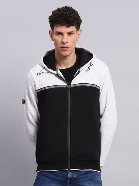 Monte Carlo Black & White Regular Fit Hooded Sweatshirt-picture-48