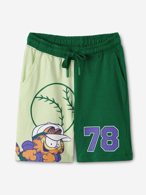 The Souled Store Boys Green Cotton Character Based Shorts-picture-21