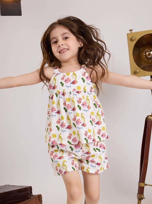 The Souled Store Girls Multicolor Cotton Printed Shorts