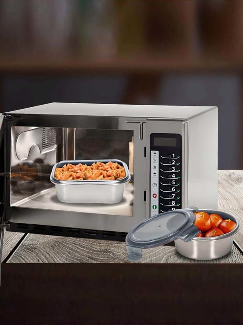 Peggy Oliver Grey & Silver 316 Stainless Steel Round Food Container With Classic Lid (1.5 L)-picture-14