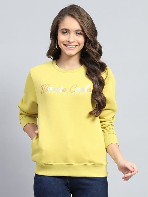 Monte Carlo Yellow Cotton Blend Printed Full Sleeve Sweatshirt-picture-27