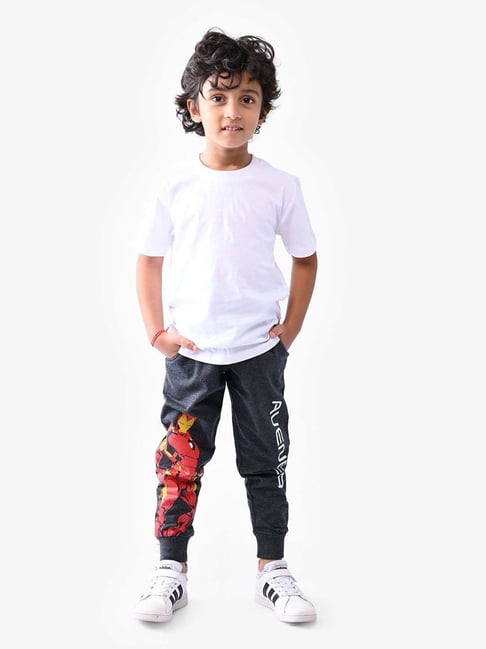 Nap Chief Unisex Charcoal Melange Cotton Character Based Marvel Avengers Track Bottoms & Joggers-picture-16