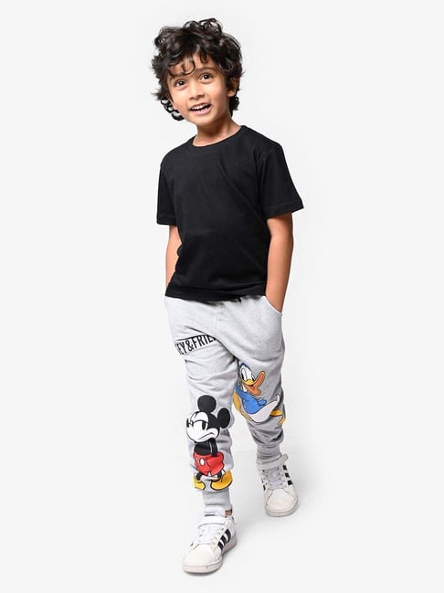 Nap Chief Unisex Grey Melange Cotton Character Based Mickey & Friends Track Bottoms & Joggers-picture-25