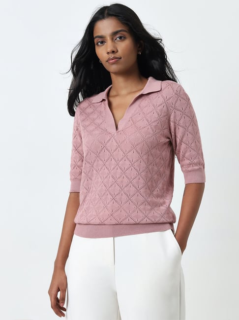 Wardrobe by Westside Dusty Pink Knitted Top