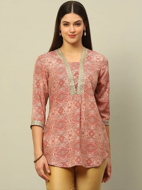 Rangriti Dusty Pink Printed Top