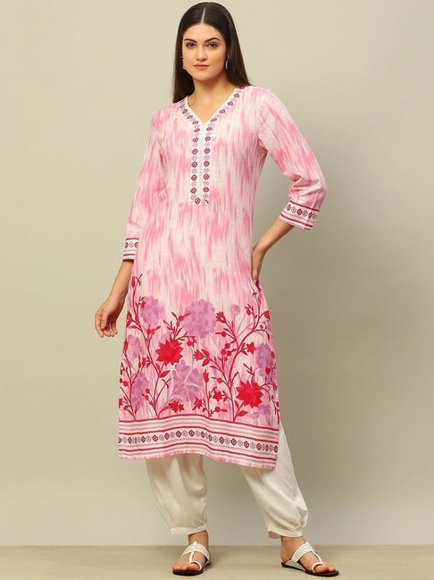 Rangriti Pink Printed Straight Kurta-picture-17