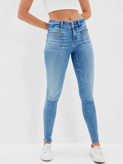 American Eagle Outfitters Blue Cotton Mid Rise Jeans-picture-15