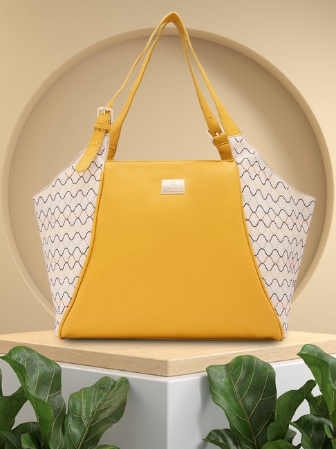 Caprese PU Yellow Women Handbag