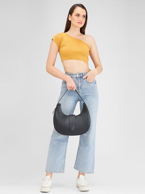 Caprese Faux Leather Black Women Handbag-picture-36