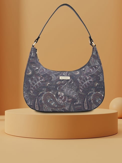 Caprese Poly Canvas Black Women Handbag