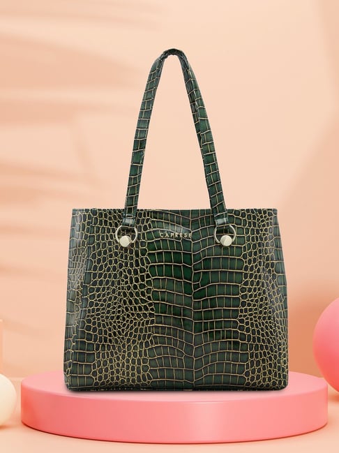 Caprese Faux leather Green Women Handbag