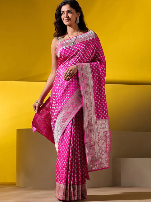 Taneira Pink Viscose Regular Fit Saree-picture-39