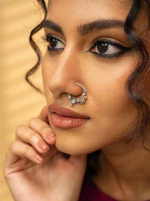 Janaksh oxidized silver septum online Nose