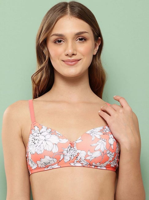 Leading Lady Orange & White Printed Bra-picture-10
