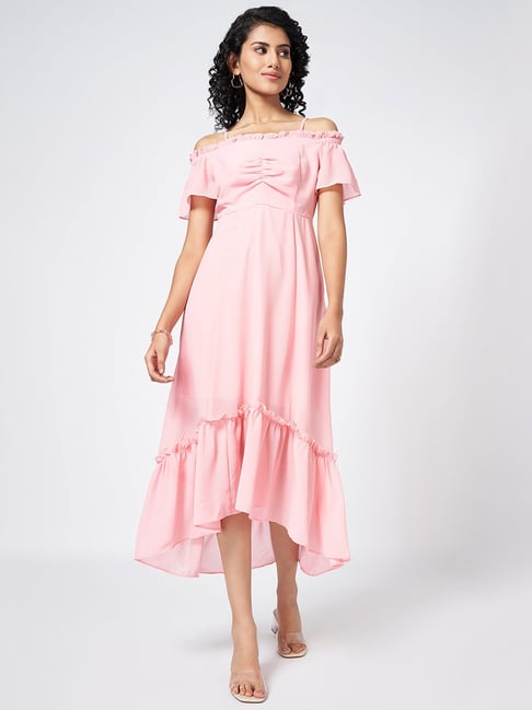 Honey By Pantaloons Pink Georgette Slim Fit Casual Dresses-picture-36