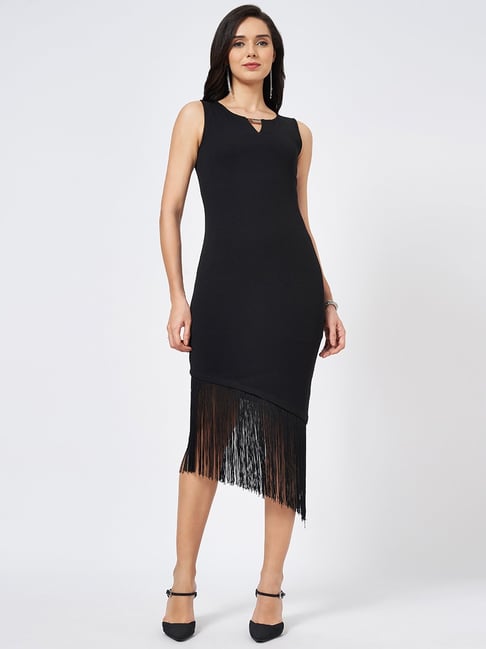 Annabelle By Pantaloons Black Polyester Slim Fit Casual Dresses