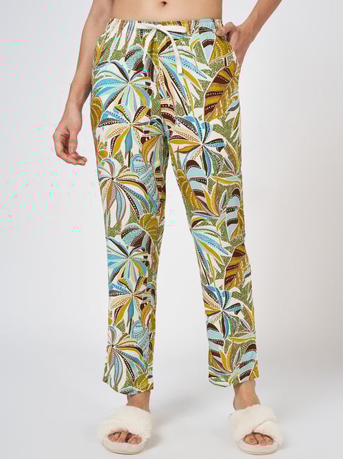 Dreamz By Pantaloons Beige Viscose Comfort Fit Print Casual Trousers-picture-37