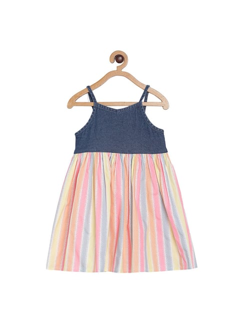 MINIKLUB Girls Multicolor Striped Dress-image-35