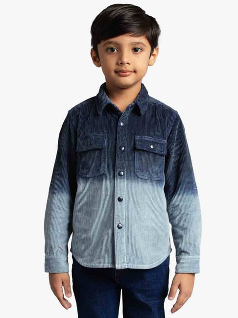Ed-A-Mamma Boys Blue Corduroy Washed Shirt