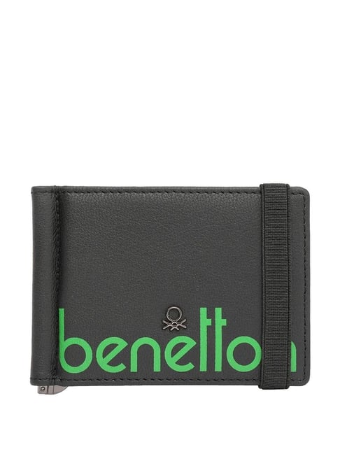 United Colors of Benetton Hronov Black Casual Leather Money Clip for Men