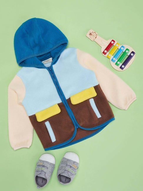 Pantaloons Baby Boys Multicolor Color Block Full Sleeves Sweatshirts & Hoodies