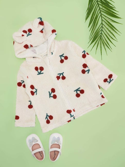 Pantaloons Baby Girls Snow White & Red Self Full Sleeves Sweatshirts & Hoodies