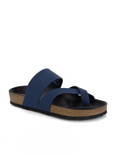 Spykar Men's LENZI Navy Cross Strap Sandals