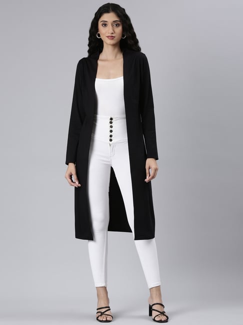 Twin Birds Black 100% Cottonflaired Fit Shrugs And Cardigans