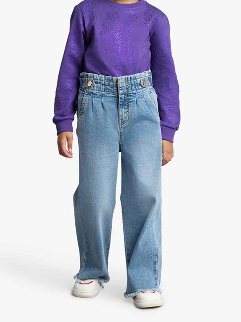 Ed-A-Mamma Girls Blue Denim Washed Jeans