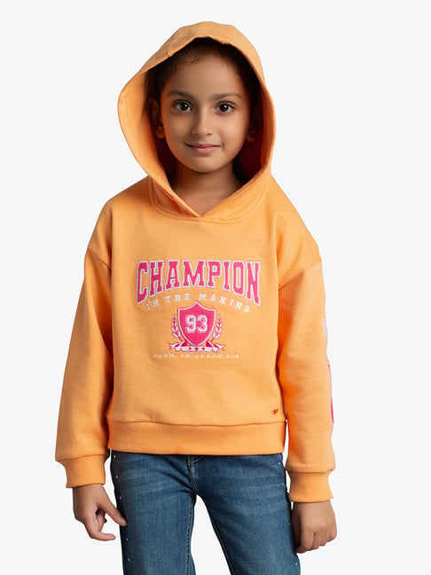 Girls orange sweatshirt on sale