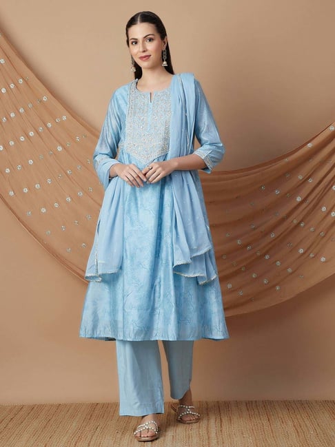 Melange embroidered kurta best sale