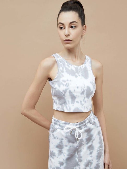 KAPPA Grey Cotton Printed Crop Top