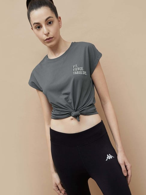 KAPPA Grey Printed T-Shirt