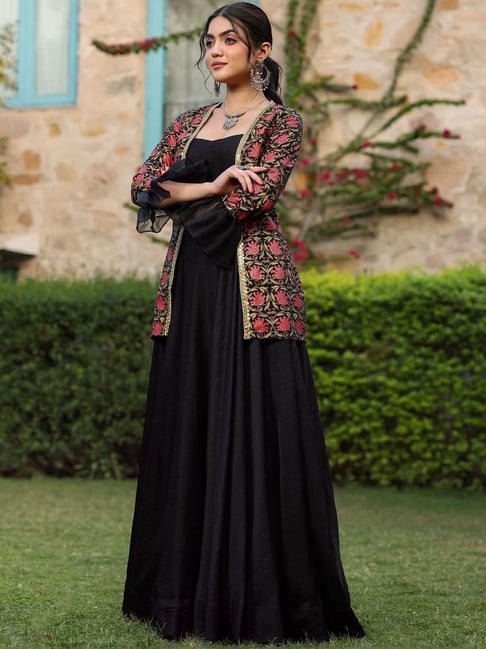 Buy Anastay Black Jacket & Gown Set for Women Online @ Tata CLiQ Luxury