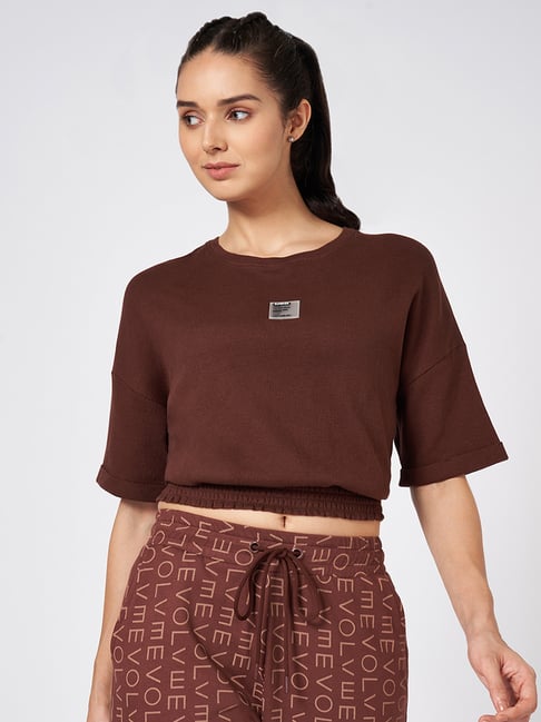 Ajile By Pantaloons Brown Cotton Comfort Fit Tops And Tees-picture-128