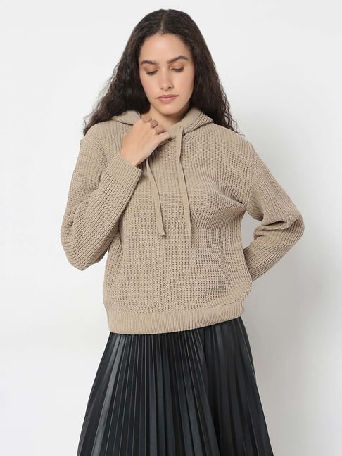 Vero Moda Beige Regular Fit Hoodie-picture-18
