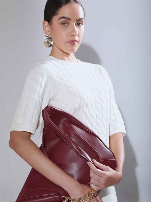 Vero Moda White Self Design Pullover-picture-18