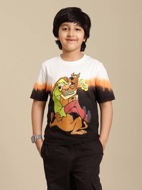 Kidsville Scooby Doo Printed Regular Fit Multicolor T-Shirt For Boys