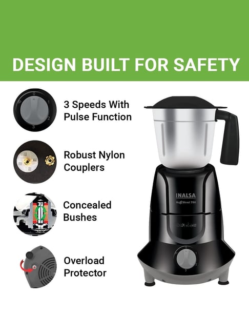Inalsa MaxxBlend 750 Mixer Grinder 750W With Stainless Steel