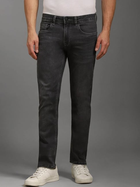 Louis Philippe Grey Cotton Slim Fit Jeans-picture-33