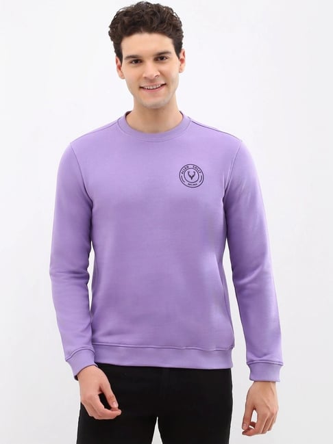 Allen Solly Purple Cotton Regular Fit Printed Sweatshirt