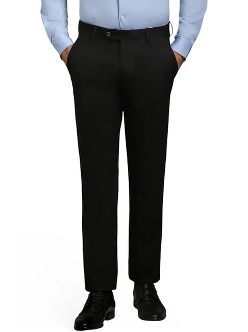 Louis Philippe Black Slim Fit Trousers-picture-46