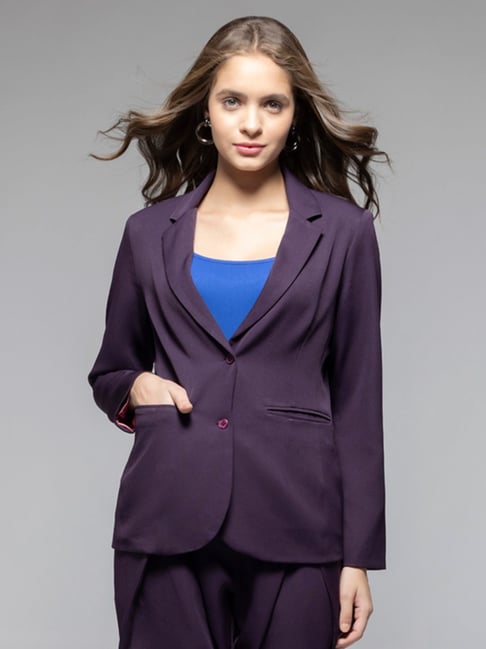 SHAYE Purple Regular fit Casual jackets and blazers