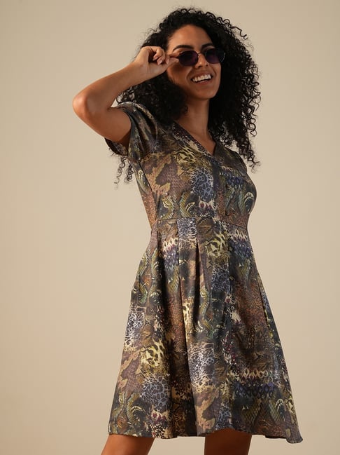 Leopard Print Tropical Print Outfit Womens Dresses Leopard Print