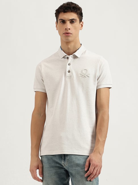 United Colors of Benetton Regular Fit Polo Neck Solid Tshirt