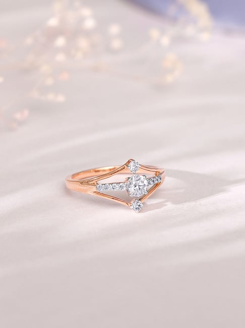 GIVA 14K Rose Gold Gold Ariel Solitaire Lab Grown Diamond Ring for Women
