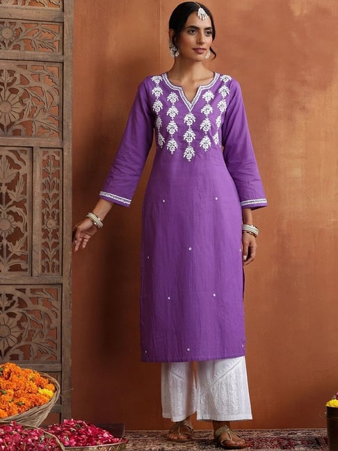 cotton chikankari dress for women Chikankari Kurta For Women Online Okhaistore